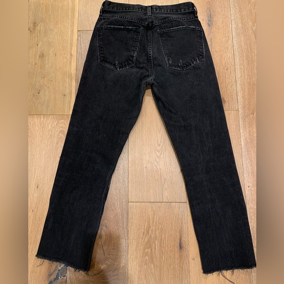 AGOLDE Cherie High Rise Straight Jeans Very Dark Grey Size 25 - Picture 4 of 8